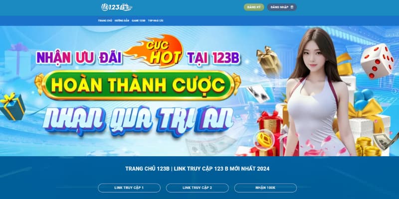 Giao diện website 123b hiện đại